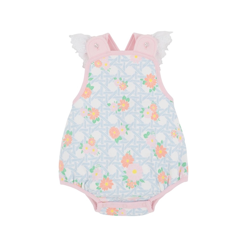 TBBC saylor sunsuit - Floral Baby Romper with Lace Details